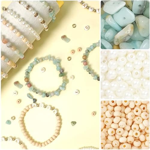 TOIPINIO Bracelet Making Kit Jewelry Making Supplies Kit Natural Stone Beads for DIY Craft Friendship Bracelet/Necklace/Earrings for Adults 1736PCS (Amazonite) thumbnail 4