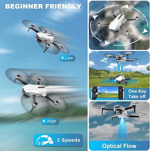 GPS Drone with Camera for Adults, 2K HD GPS Drones with Auto Return, Follow Me, Circle Fly, Waypoint Fly, Optical Flow, Brushless Motor, Foldable 5G Transmission FPV Quadcopter thumbnail 6