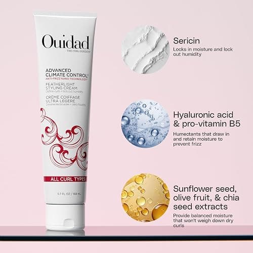 Ouidad Advanced Climate Control Featherlight Styling Cream Defines Curls Soft Hold Heat Ptotected 168ml thumbnail 2