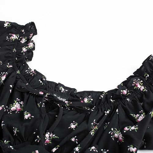 Scarlet Darkness Renaissance Dress Women Cottagecore Corset Dress Ruffle Maxi Dress with Pockets thumbnail 2