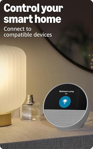 Amazon Echo Spot, Great for nightstands, offices and kitchens, Smart alarm clock with Alexa, Black thumbnail 6