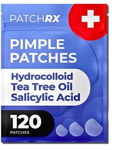 PatchRx Pimple Patches Salicylic Acid (120 Pack), Salicylic Acid Pimple Patches - Pimple Patches for Face - Zit Patch and Pimple Stickers - Salicylic Acid Pimple Dots for Pimple - Zit Patches - Image 1