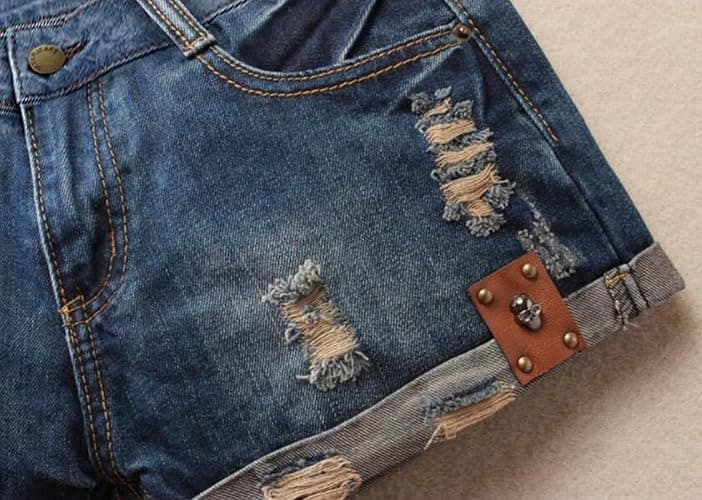 Fensajomon Women's Low Rise Summer Ripped Distressed Frayed Denim Shorts Sexy Jean thumbnail 6