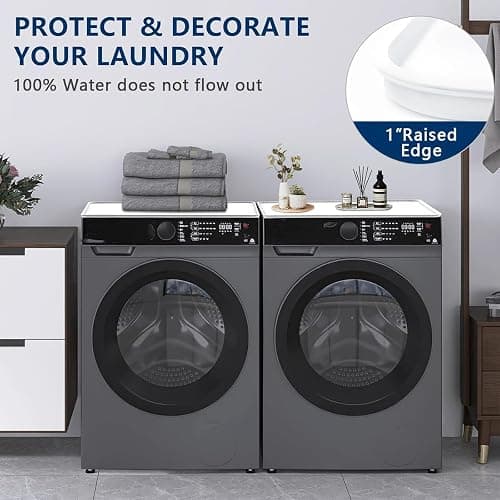 GHWMYD Silicone Mat for Washer and Dryer,Washer and Dryer Covers for the Top 23.6" x 19.7" Washing Machine Cover Mat Support Heat Washer Dryer Top Protector Covers for Laundry Kitchen Home White thumbnail 6