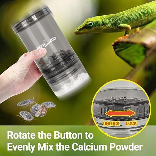 REPTI ZOO Reptile Cricket Calcium Powder Mixer, Cricket Keeper Shaker for Bearded Dragon Gecko Snake Lizards, Dispenser Feeder for Chameleon Reptile & Amphibians thumbnail 4