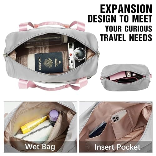 LONG VACATION Luggage Sets 24 in Suitcase Luggage 3 Piece Set, ABS+PC Hardshell Luggage with Spinner Wheels & YKK Zipper TSA Lock for Travel Esssentials (Grey-Pink, 24 INCH) thumbnail 6