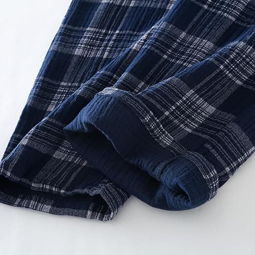 STMAHER 2 Pack Men's Cotton Pajama Bottoms Lightweight Sleep Lounge Pants Plaid Sleepwear Long Pj Pants With Pocket thumbnail 6
