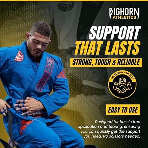 Bighorn Athletics Jiu Jitsu Finger Tape, Rock Climbing Tape | Multipurpose for Sports & Injuries: MMA, Volleyball, Football, Basketball, Tennis, Golf, Hands & Toes, 0.5-Inch x 45-feet, 8-Rolls, Blue thumbnail 7