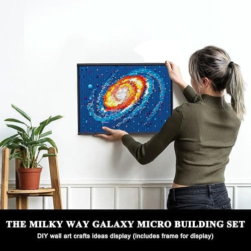 PQKIE The Milky Way Galaxy Micro Mini Building Set for Adults, 2438Pcs 3D Wall Art Building Toy for Home Office Decor, DIY Space Decor Kits with Display Stand,Creative Birthday Gift Toy for Kids Teens thumbnail 2