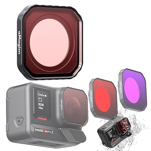 Honlyn Diving Lenses Filter for Insta360 Ace Pro 2, Action Camera Waterproof Case Protective Shell Red Pink Purple Dive Filter Accessories (Light red) - Image 1