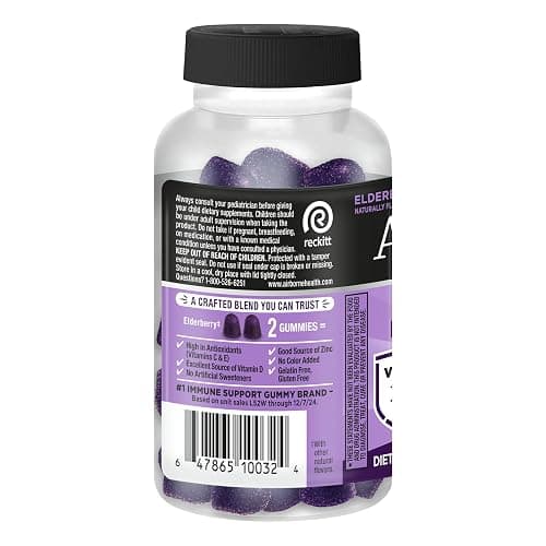 Airborne Elderberry + Zinc & Vitamin C Gummies for Adults, Immune Support with Antioxidants Vitamins C, D & E, 130 Count, Elderberry Flavor thumbnail 15