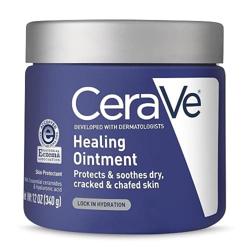 CeraVe Healing Ointment, Hydrating Skin Protectant With Petrolatum, Hyaluronic Acid & Ceramides, Face & Body Skin Barrier Repair For Cracked, Chafed, Dry Skin, Fragrance Free & Lanolin Free, 12 Oz - Image 1