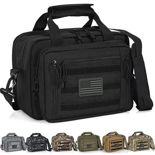 ITHWIU Pistol Case, Gun Range Bags For 2 Pistols 6 Magazines Carrying Shooting Bag with Lockable Zipper for Shooting Range Outdoor Hunting - Image 1