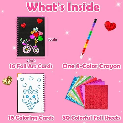 FUNNYB&G Foil Art Craft for Kids - Valentine's Day Crafts Gift 2026 Party Favors Classroom Gift Exchange Art Supplies Creative Birthday Travel Toys for Girls Boys 4 5 6 7 8 9 Years Old(Valentine's) thumbnail 5