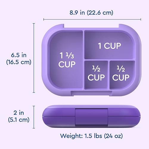 Bentgo Chill Kids Leak-Proof Lunch Box - 4-Compartment Bento Box with Built-In Ice Pack, 3.3 Cup Capacity, PFAS & BPA-Free, Microwave & Dishwasher Safe, Ideal Size for Ages 3 to 7 (Purple) thumbnail 2