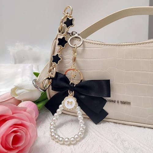 Nalefow 4Pcs Purse Extender Chain & Bow Keychain Kit, 2 Extender Chains & 2 Bow Charms,Handbag Strap Extenders Purse Charms thumbnail 5