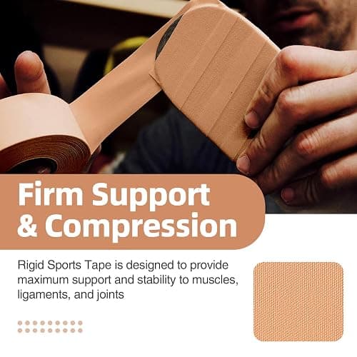 OK TAPE 4 Rolls Athletic Tape, Sports Tape for Injuries, Rigid, Easy Tear Medical Tape, Wrist Tape, No Sticky Residue | Secure Ankle, Finger, Knee- 1.5inch x 11yards (Beige) thumbnail 4