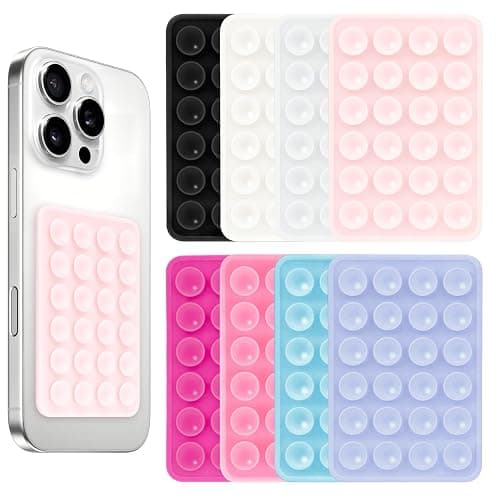 Giumel 8PCS Silicone Suction Phone Case Mount, Non Slip Suction Cup, Hands-Free Phone Accessories Holder for Selfies and Videos, Silicone Adhesive Stand Sticky for Cell Phone - Image 1