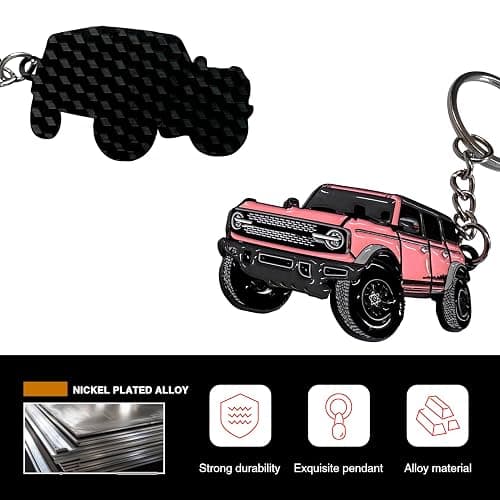 LSAUTO Car Keychain Compatible with Ford Bronco. Alloy Car Pattern Keychain. Key Accessory. thumbnail 5