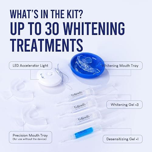 VieBeauti Teeth Whitening Kit with LED Light for Sensitive Teeth, 35% Carbamide Peroxide, Remineralizing Gel for Fast Results Mint thumbnail 6
