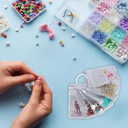 Shimmeroo 100Pcs Diamond Beads Storage Bags, Pouches for DIY Diamond Art | Reusable Jewelry Earring Painting Storage Accessories, Bead and Gem Organizer for DIY Craft, 4.33 x 2.76 Inch thumbnail 4