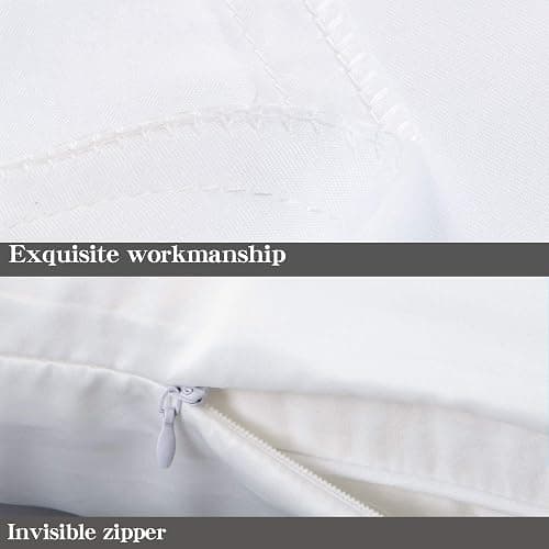 NTBAY Zippered Satin Body Pillow Pillowcase, Silky Slip Cooling Body Pillow Cover, Long Side Hidden Zipper, 20x54 Inches, Pure White thumbnail 3