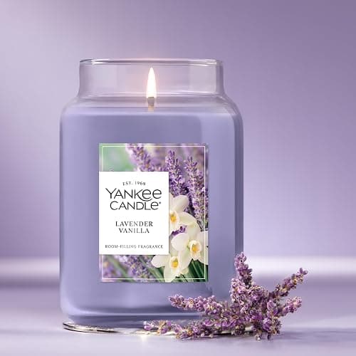 Yankee Candle Lavender Vanilla, Scented Candle, 22oz Large Jar with up to 150 Hour Burn Time, Giftable thumbnail 2