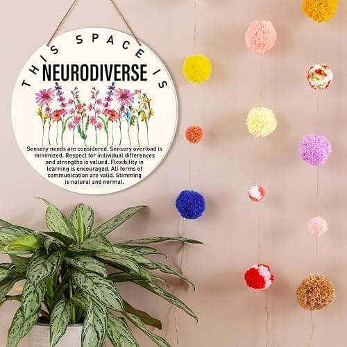 Muktoujaumai Mental Health Wall Decor, Autism Awareness Hanging Sign Decor Wall Decorations Sign for Therapy Office, Home, Counseling Room, Gift for Autism Family Mom Therapist Psychologist - Y3 thumbnail 4