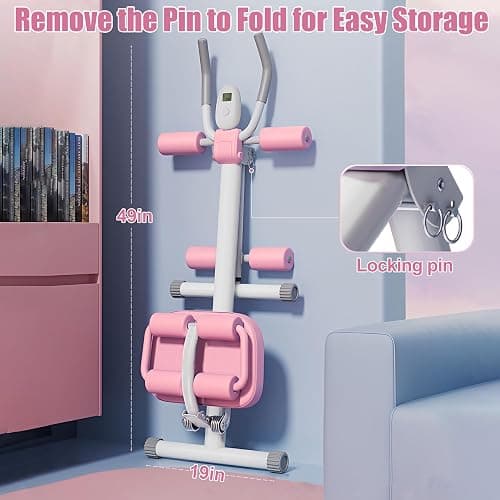 EPHESPORT Multifunctional Ab Machine, Adjustable Ab Workout Equipment, Ab ＆ Sit Up Machine for Stomach Workout, Foldable Abdominal Trainer With Knee and Back Protection, Full Body Workout for Home Gym thumbnail 7