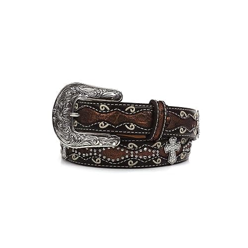 ARIAT Girls' Rhinestone Cross Conchos Faux Crocodile Belt thumbnail 2