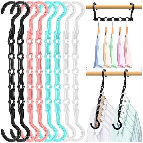 Closet Organizers and Storage, Sturdy Space Saving Hanger for Heavy Clothes, Upgraded Cascading Hangers, Magic Closet Organization Clothes Hangers, College Dorm Room Essentials for Girls, 8 Pack - Image 1