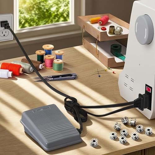 Brother Sewing Machine Pedal and Power Cord Replacement, Compatible with Brother #J00360051 1034D 1634D KD1902 LS1217 LS2125 LX2500 LX3014 LX3125 LX3817 VX1120 XM2701 XL2600i XL5130 XR65 XR3774 JX2517 thumbnail 3