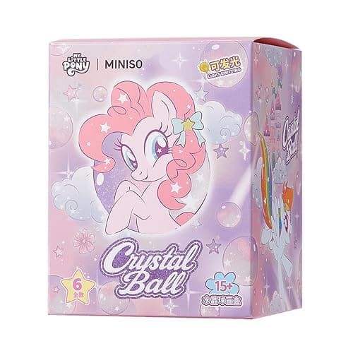 MINISO My Little Pony Crystal Ball Series Blind Box Collectible, Glittering Snow Globe Display Model for Room Decor & Birthday Gifts, Random Design (Single Box) - Image 1
