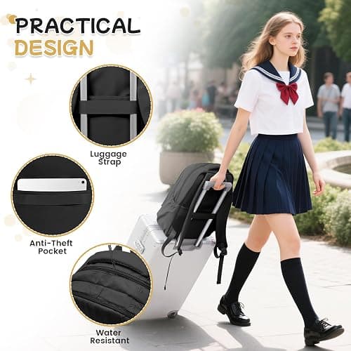 WEPLAN School Backpack for Women High School Bag for Teenagers Girls Boys Schoolbag College Backpack Laptop Casual Daypacks thumbnail 6