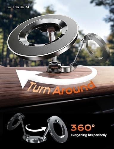 LISEN for MagSafe Car Mount for iPhone 17 Pro Max [24 Strong Magnets] Classic Magnetic Phone Holder for Car Dashboard Magnet Phone Mount Car Cell Phone Holder for iPhone 17 Pro Max Air 16 15 14 13 12 thumbnail 7