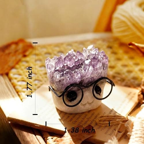 Estairkas Natural Crystal Hedgehog Pet Rock, Mystery Quartz Desk Decor | Punk crystal buddy for rock collectors, coworkers & friends; fun birthday desk accessory thumbnail 2
