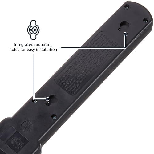 Amazon Basics Surge Protector Power Strip, 6-Outlet with 200J Protection, 2ft Extension Cord, Rectangle, Black (2 Pack) - Black - 2-feet thumbnail 3