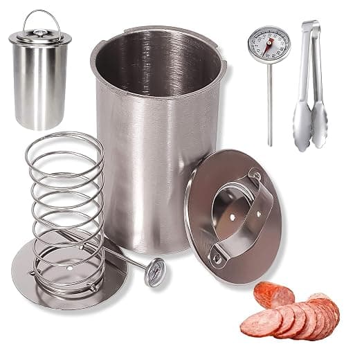 Deli Meat Press Stainless Steel - 2026 Upgraded Ham Maker Meat Press Mold for Deli Meats with Thermometer and Pressure Spring, Sturdy Healthy Lunch Meat Maker for Sandwiches & Bacon Cooker (1) - Image 1