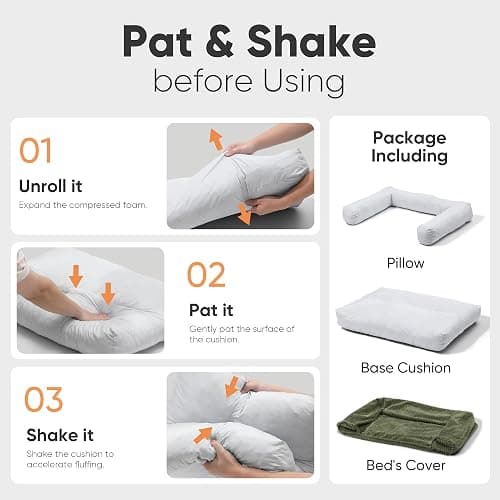 FUKUMARU Dog Couch Bed, Corduroy Cozy Cat Bed for Indoor Cats with Washable Cover, 28in Waterproof Orthopedic Dog Beds Sofa for Small Dogs and Large Cats, Cute Warm Cotton Pet Sofa, Green thumbnail 8