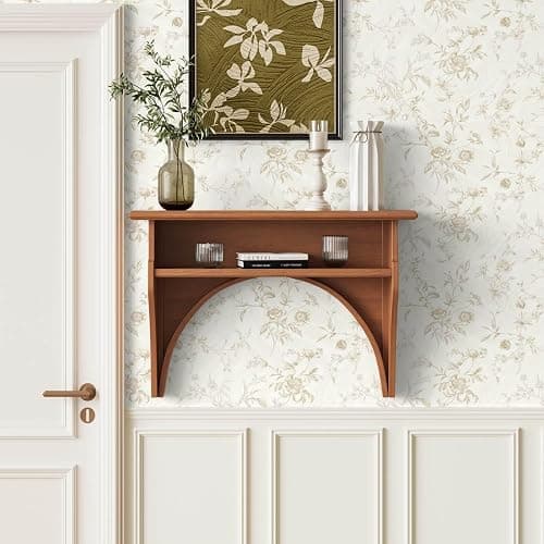 Ismoon Peel and Stick Wallpaper Floral Vintage Stick on Wall Paper Beige French Textured Contact Paper for Cabinet Removable Self Adhesive Wallpaper Vinyl Roll Shelf Deco, 17.3x78.7in thumbnail 7