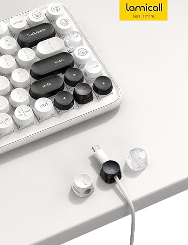 6Pack Cord Organizer, Office Desk Accessories - Lamicall Clear Cable Management Clips, Home Workspace Chritsmas Organization Accessories, Nightstand Desk Decor, Dorm Room Desktop Gadget Essentials thumbnail 8