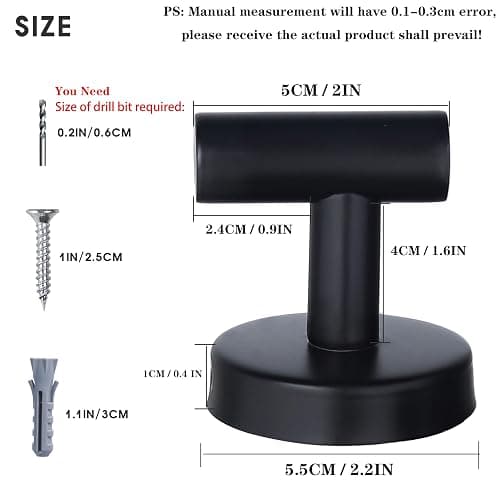 Towel Hooks Bathroom Coat Robe Wall Hook Heavy Duty Door Hanger Towel Robe Clothes Cabinet Closet Sponges Rack for Bathroom Bedroom Kitchen Hotel Pool 4 Packs Matte Black(Drilling Installation) - Black thumbnail 3