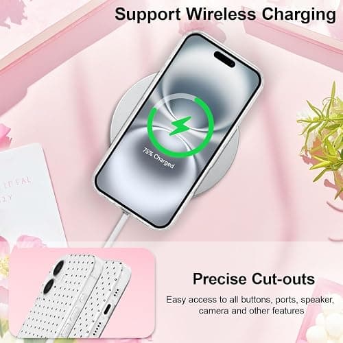 QLTYPRI Cute Polka Dot Phone Case for iPhone 16 Plus, White | Polka Dot Fashion Aesthetic Design for Women Girls, Pretty Stylish Kawaii, Slim Fit, Durable TPU Shockproof Protective Case thumbnail 4