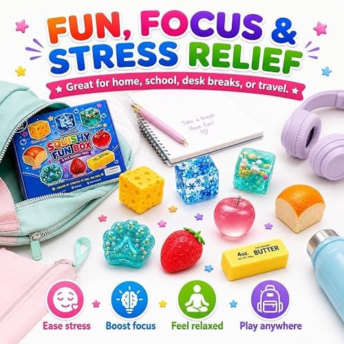 Squishy Box Mystery Set (#A) | 8 Pcs Squishies, Soft Squeeze Fidget Toys, Malt Sugar Blind Box, Fun Gift for Kids Teens and Adults thumbnail 6