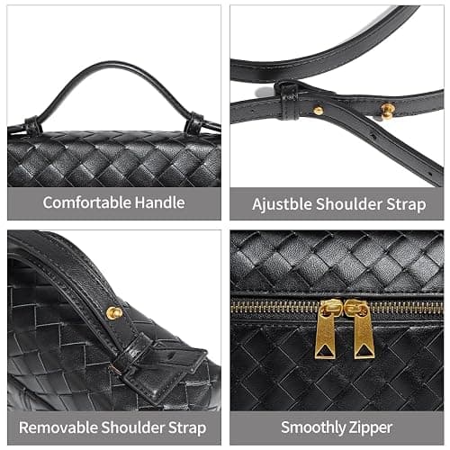 Trendy Woven Crossbody Purse Bag for Women Cute Shoulder Bag Square Box Bags Mini PU Leather Top Handle Purses Handbag thumbnail 6