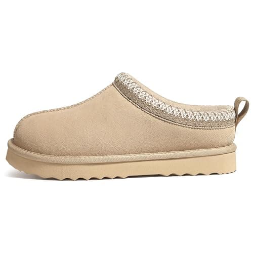 bebealy Genuine Suede Fuzzy Slippers for Women Winter Warm House Shoes Cozy Mini Boots for Indoor Outdoor thumbnail 3