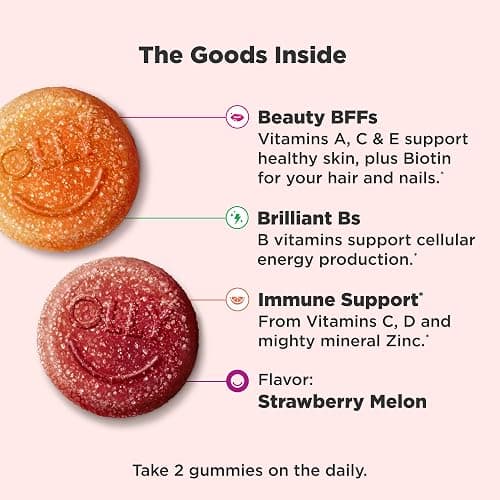 Olly Teen Girl Multi Gummy, Healthy Skin and Immune Support, 15 Essential Vitamins, Biotin, Zinc, Calcium, Chewable Multivitamin, Berry Melon, 35 Day Supply, 70 Count thumbnail 3