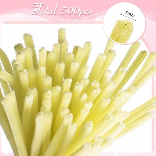 Peryiter 500 Pieces Pipe Cleaners Chenille Stems for Flowers Craft Supplies Bulk Fluffy Fuzzy Sticks for DIY Art Projects Creative Gift Wrapping Party Decorations(Pink Flower,12 Inch) thumbnail 3
