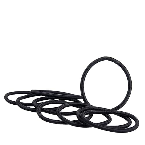 Amazon Basics Pony Tail Hair Ties - Black 4 MM Elastics for All Types, 32 Count thumbnail 4
