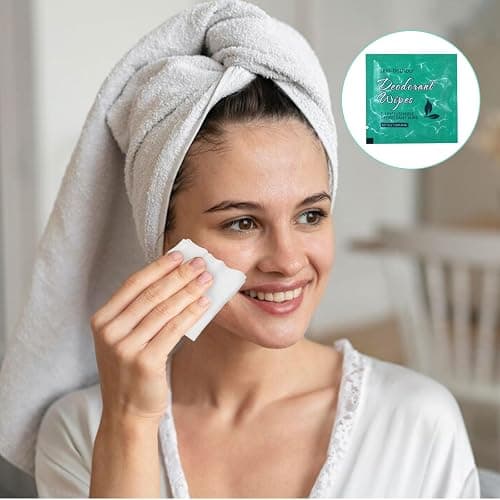 200 Pcs Deodorant Wipes Individually Wrapped Mini Deodorant Travel Size Wet Armpit Wipes Travel Deodorants Bulk for Homeless Women Men Personal Cleansing Wipe Butt Hands Face Underarm Sports(Jasmine) thumbnail 2